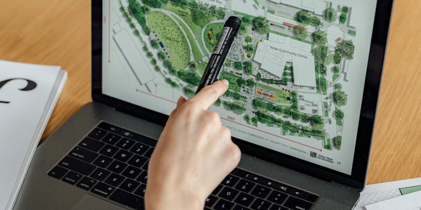 Innovative workspace combining natural materials with modern technology