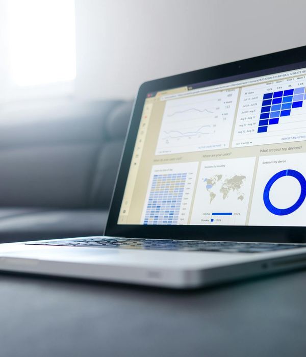 Modern analytical workspace featuring data visualization and comprehensive charts